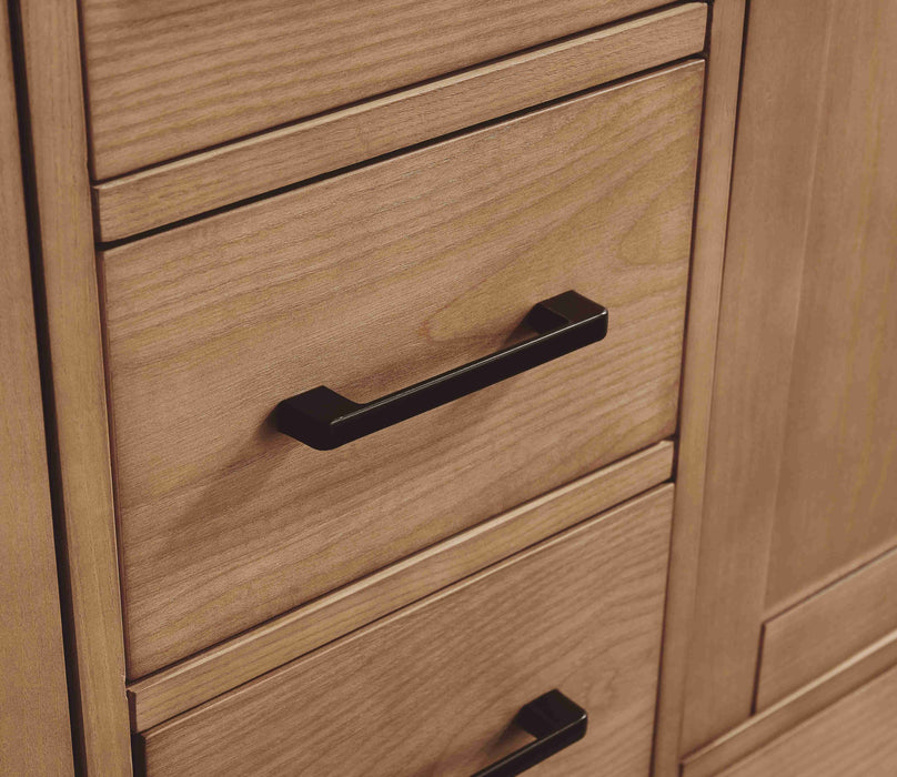 Rose- 60" Antique Oak ,Double Sink, Solid Wood Floor Standing Modern Bathroom Vanity, White Quartz Countertop