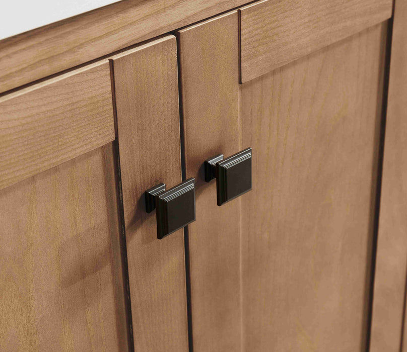 Rose- 60" Antique Oak ,Double Sink, Solid Wood Floor Standing Modern Bathroom Vanity, White Quartz Countertop