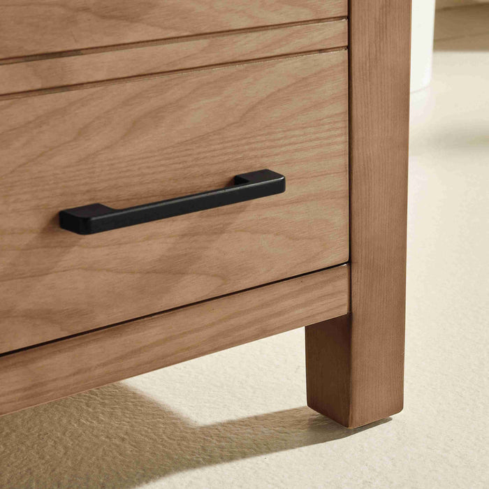 Rose- 60" Antique Oak ,Solid Wood Single Sink Floor Standing Modern Bathroom Vanity, White Quartz Countertop