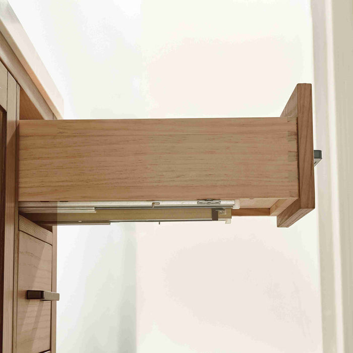 Rose- 60" Antique Oak ,Solid Wood Single Sink Floor Standing Modern Bathroom Vanity, White Quartz Countertop