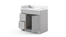 CLASSIC- 36" Solid wood Bathroom Vanity (6 COLORS AVAILABLE) With Quartz Countertop / Left Side Drawers - Construction Commodities Supply Inc.