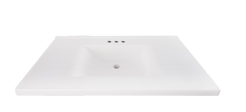 CABINETSMITH- 48" CANADIAN White Bathroom Vanity With Cultured White Marble Top