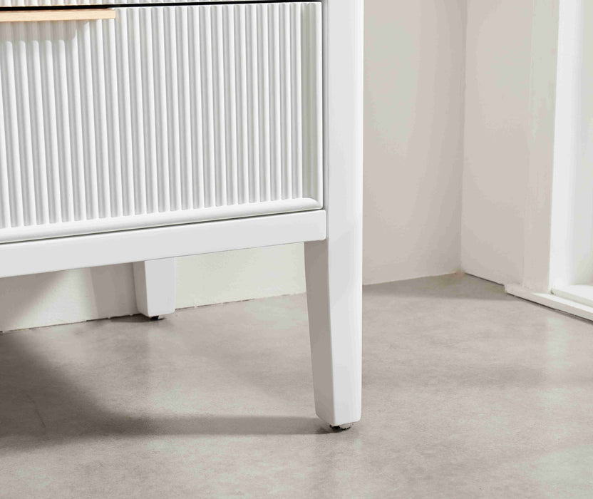 Aster - 48" White , Solid Wood Floor Standing Modern Bathroom Vanity with Quartz Top