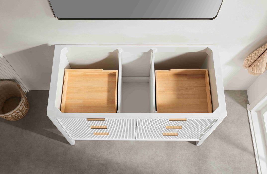 Aster - 48" White , Solid Wood Floor Standing Modern Bathroom Vanity with Quartz Top