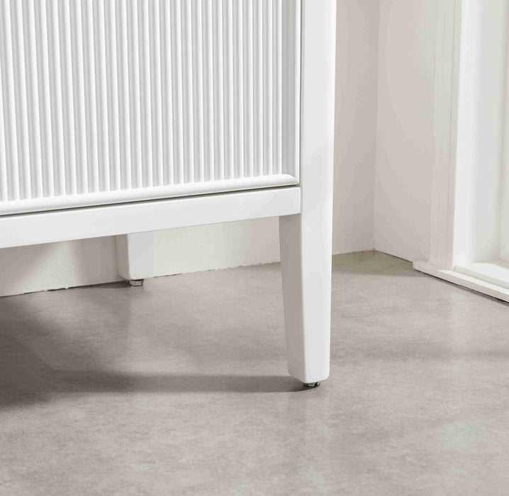 Aster - 60" Double Sink White , Solid Wood Floor Standing Modern Bathroom Vanity with White Quartz Top