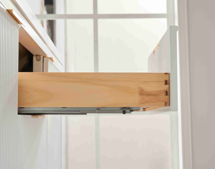 Aster - 60" Double Sink White , Solid Wood Floor Standing Modern Bathroom Vanity with White Quartz Top