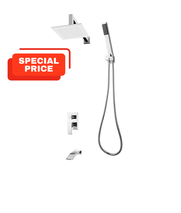 Rubi ,  Fall - 3 way shower Set, Pressure Balanced with 8" Square Shower head ,