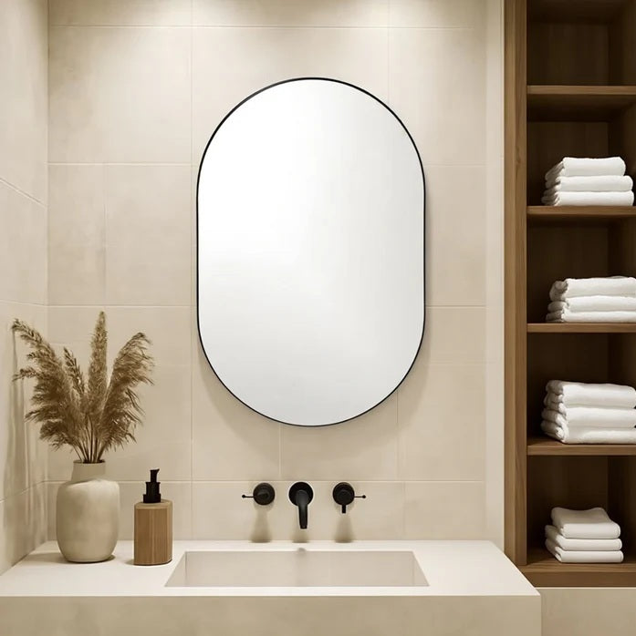 24" x 38"  Black Mirror.