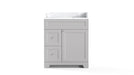 CLASSIC- 30" Solid wood Bathroom Vanity (6 COLORS AVAILABLE) With Quartz Countertop / Left Side Drawers - Construction Commodities Supply Inc.