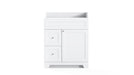 CLASSIC- 30" Solid wood Bathroom Vanity (6 COLORS AVAILABLE) With Quartz Countertop / Left Side Drawers - Construction Commodities Supply Inc.
