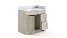 CLASSIC- 36" Solid wood Bathroom Vanity (6 COLORS AVAILABLE) With Quartz Countertop /  Right Side Drawers - Construction Commodities Supply Inc.