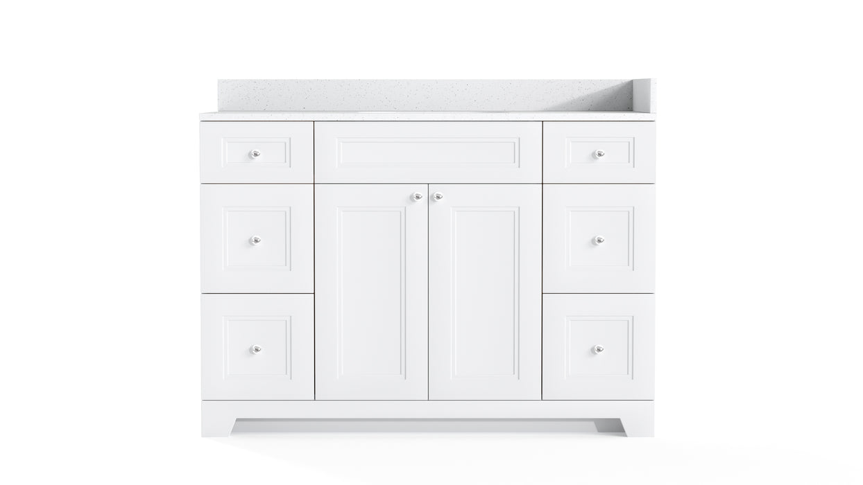 CLASSIC- 48" Solid wood Bathroom Vanity (3 colors) With Quartz Countertop