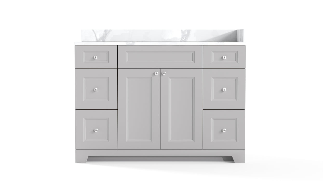 CLASSIC- 48" Solid wood Bathroom Vanity (3 colors) With Quartz Countertop