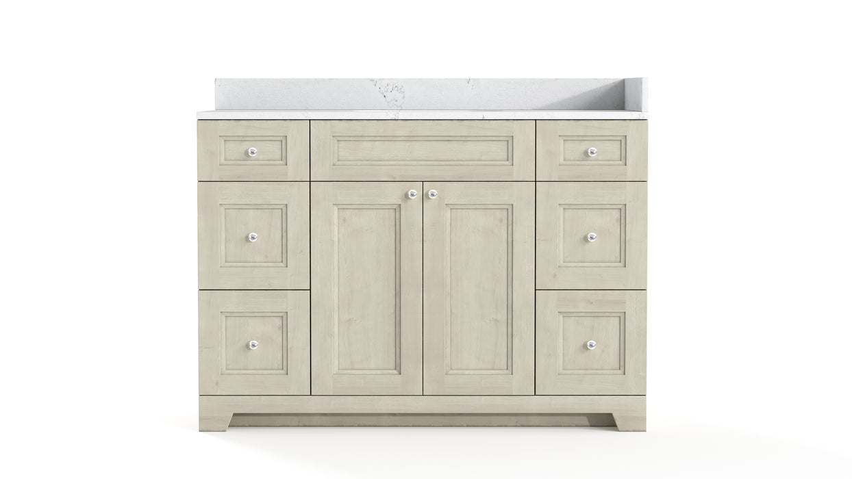 CLASSIC- 48" Solid wood Bathroom Vanity (3 colors) With Quartz Countertop