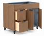 MILANO 36 Inch Light Walnut Bathroom Vanity with Quartz Countertop, Left Side Drawers - Construction Commodities Supply Inc.