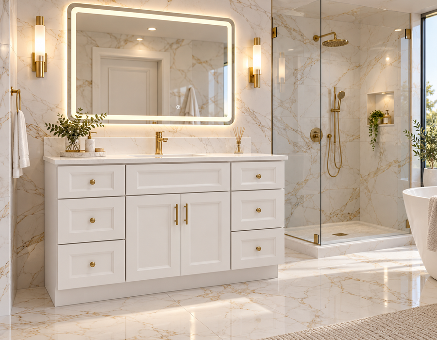 Nova- 60" Single sink Bathroom Vanity (4 colors ) With Quartz Countertop