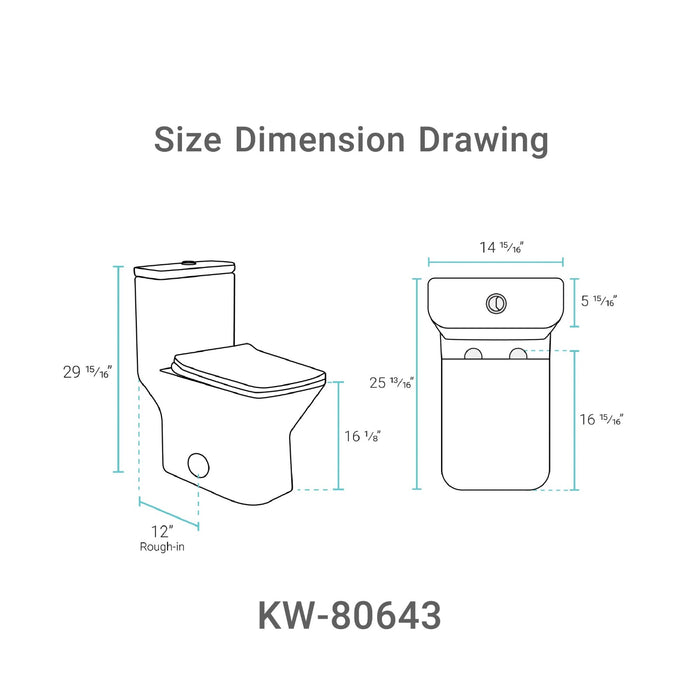 ALPS-KW-80643 , One-Piece Dual Flush Toilet *** PICKUP IN STORE ONLY ***
