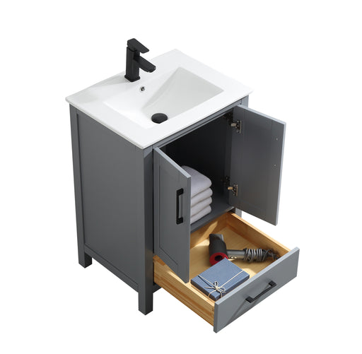 ROSE - 30" x 18" Grey, Solid Wood Floor Standing Modern Bathroom Vanity - Construction Commodities Supply Inc.