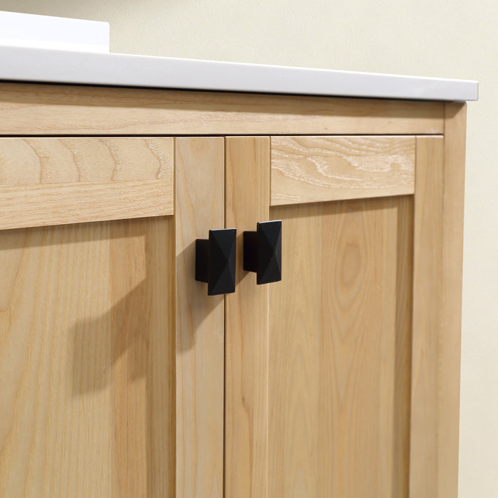 Rose- 72" Antique Oak ,Solid Wood Double Sink Floor Standing Modern Bathroom Vanity, Quartz Countertop  ( PRE-ORDER NOW , ETA: 2026-06-10) - Construction Commodities Supply Inc.