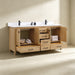 Rose- 72" Antique Oak ,Solid Wood Double Sink Floor Standing Modern Bathroom Vanity, Quartz Countertop  ( PRE-ORDER NOW , ETA: 2026-06-10) - Construction Commodities Supply Inc.