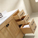 Rose- 42" Antique Oak ,Left Side Sink, Solid Wood Floor Standing Modern Bathroom Vanity, Quartz Countertop. - Construction Commodities Supply Inc.