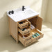 Rose- 36" Antique Oak ,Right Side Sink, Solid Wood Floor Standing Modern Bathroom Vanity, Quartz Countertop ( PRE-ORDER NOW , ETA: 2026-06-10) - Construction Commodities Supply Inc.