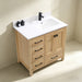 Rose- 36" Antique Oak ,Right Side Sink, Solid Wood Floor Standing Modern Bathroom Vanity, Quartz Countertop ( PRE-ORDER NOW , ETA: 2026-06-10) - Construction Commodities Supply Inc.