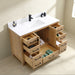 Rose - 48", Antique Oak, Floor Standing Modern Bathroom Vanity, Quartz Countertop ( PRE-ORDER NOW , ETA: 2026-06-10) - Construction Commodities Supply Inc.