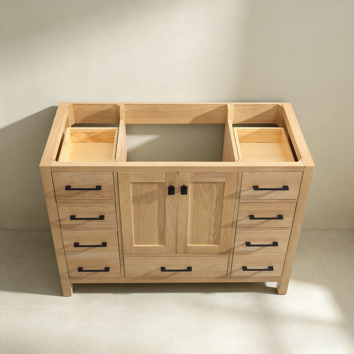 Rose - 48", Antique Oak, Floor Standing Modern Bathroom Vanity, Quartz Countertop ( PRE-ORDER NOW , ETA: 2026-06-10) - Construction Commodities Supply Inc.