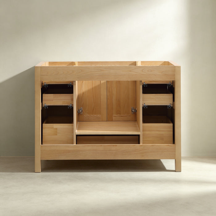 Rose - 48", Antique Oak, Floor Standing Modern Bathroom Vanity, Quartz Countertop ( PRE-ORDER NOW , ETA: 2026-06-10) - Construction Commodities Supply Inc.