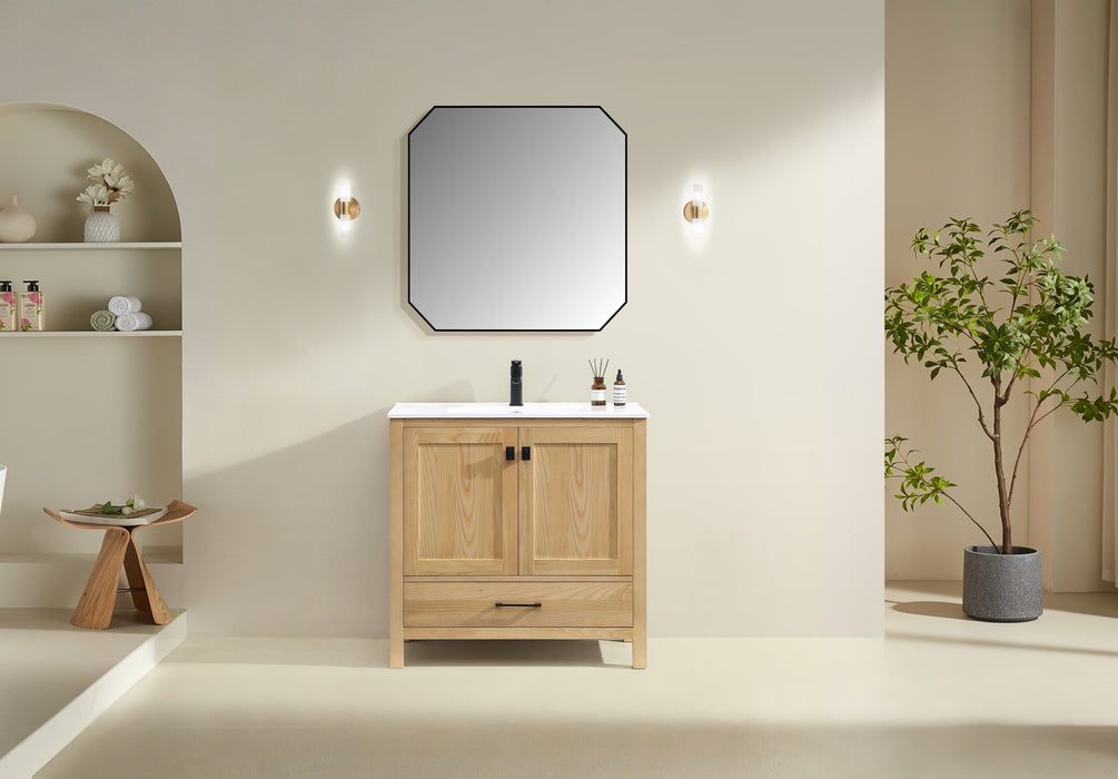 Rose- 36" x 18" Antique Oak , Solid Wood Floor Standing Modern Bathroom Vanity