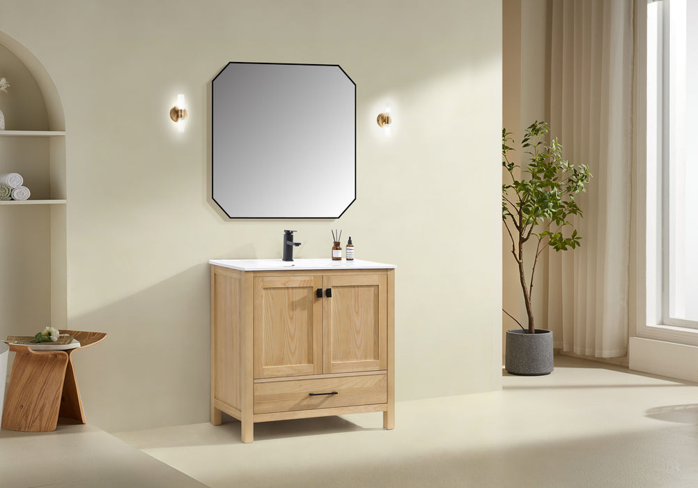 Rose- 36" x 18" Antique Oak , Solid Wood Floor Standing Modern Bathroom Vanity