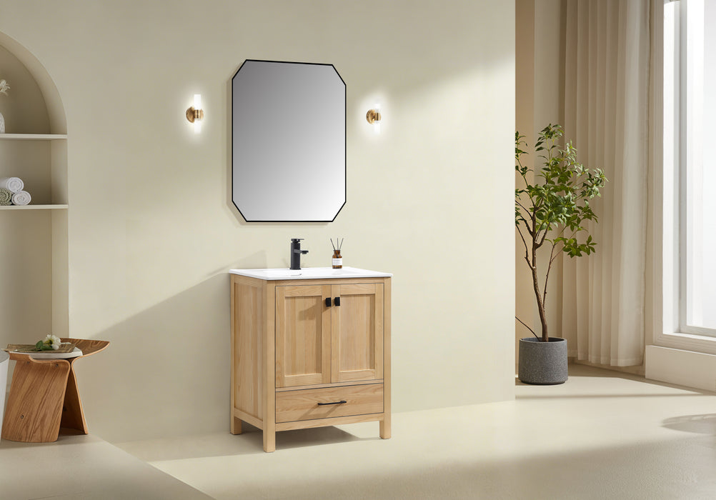 Rose- 30" x 18" Antique Oak , Solid Wood Floor Standing Modern Bathroom Vanity ( PRE-ORDER NOW , ETA: 2026-06-10) - Construction Commodities Supply Inc.