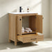 Rose- 30" x 18" Antique Oak , Solid Wood Floor Standing Modern Bathroom Vanity ( PRE-ORDER NOW , ETA: 2026-06-10) - Construction Commodities Supply Inc.