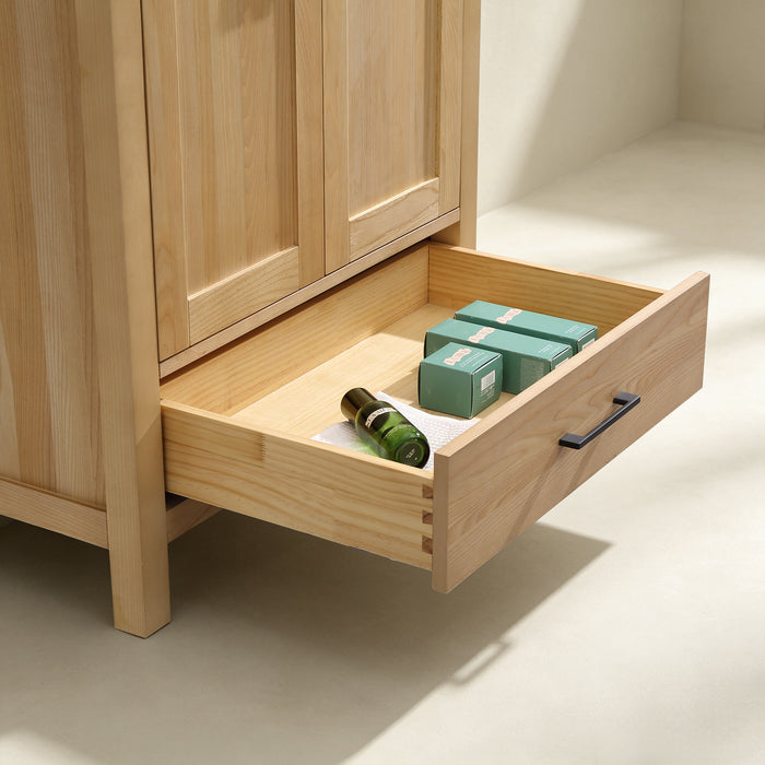 Rose- 30" x 18" Antique Oak , Solid Wood Floor Standing Modern Bathroom Vanity ( PRE-ORDER NOW , ETA: 2026-06-10) - Construction Commodities Supply Inc.