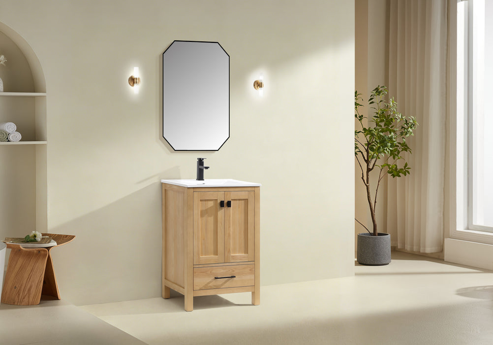 Rose- 24" x 18" Antique Oak , Solid Wood Floor Standing Modern Bathroom Vanity ( PRE-ORDER NOW , ETA: 2026-06-10) - Construction Commodities Supply Inc.