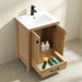 Rose- 24" x 18" Antique Oak , Solid Wood Floor Standing Modern Bathroom Vanity ( PRE-ORDER NOW , ETA: 2026-06-10) - Construction Commodities Supply Inc.