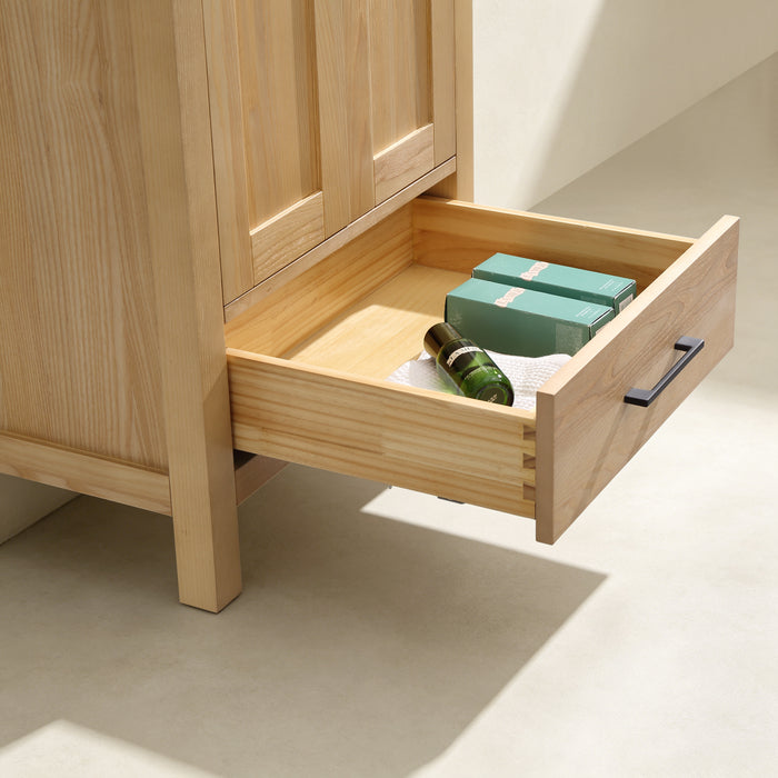 Rose- 24" x 18" Antique Oak , Solid Wood Floor Standing Modern Bathroom Vanity ( PRE-ORDER NOW , ETA: 2026-06-10) - Construction Commodities Supply Inc.