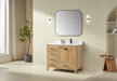 Rose- 42" Antique Oak ,Right Side Sink, Solid Wood Floor Standing Modern Bathroom Vanity, Quartz Countertop - Construction Commodities Supply Inc.