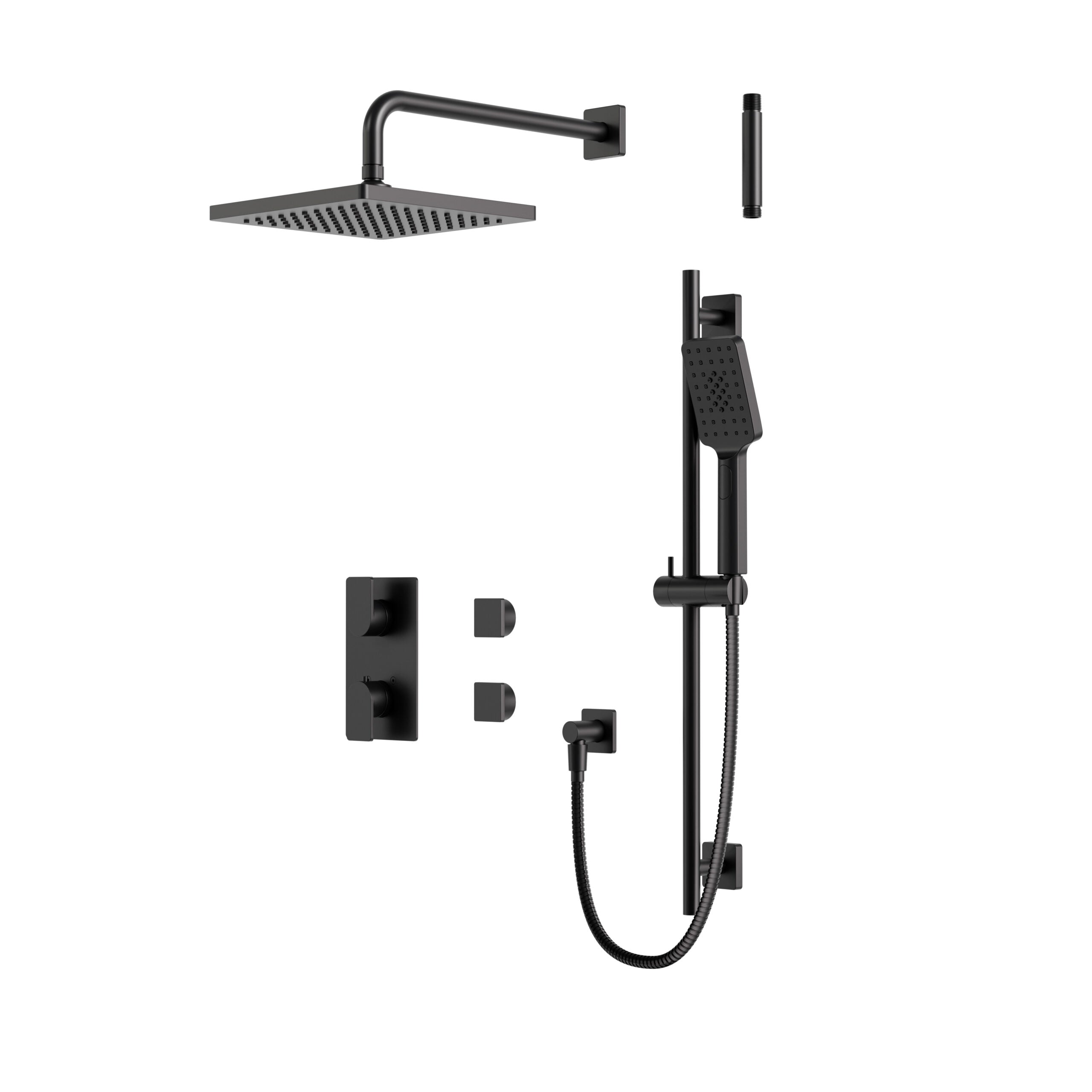 AQUABRASS - Square Thermostatic Shower Trim Kit 2-way Shared