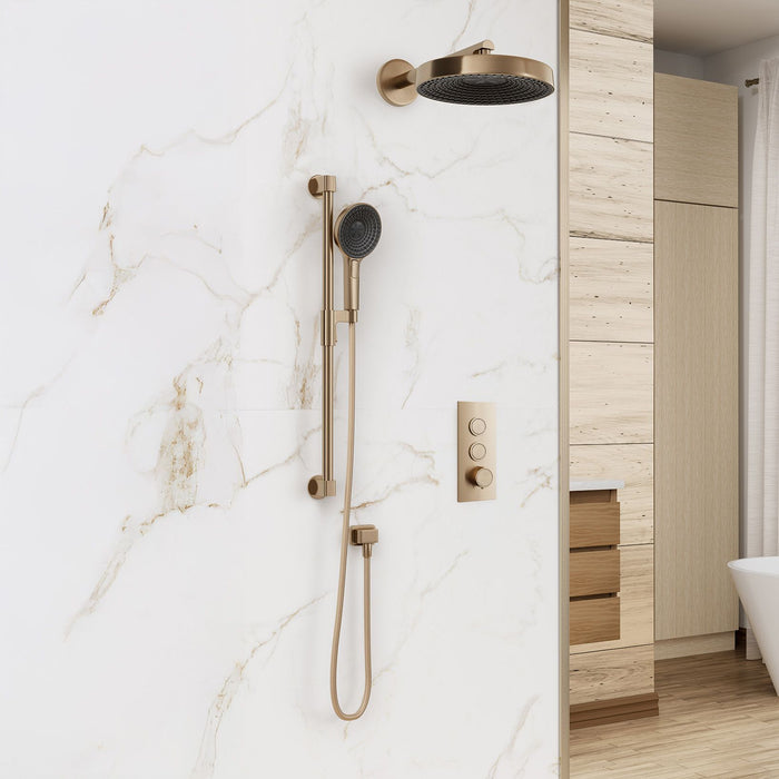 KALIA- Premia - TB2 Shower system with push-buttons valve - Wall arm (4 Colors available)