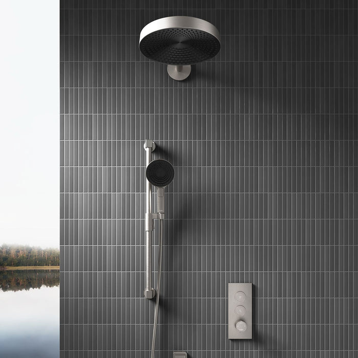 KALIA- Premia - TB2 Shower system with push-buttons valve - Wall arm (4 Colors available)