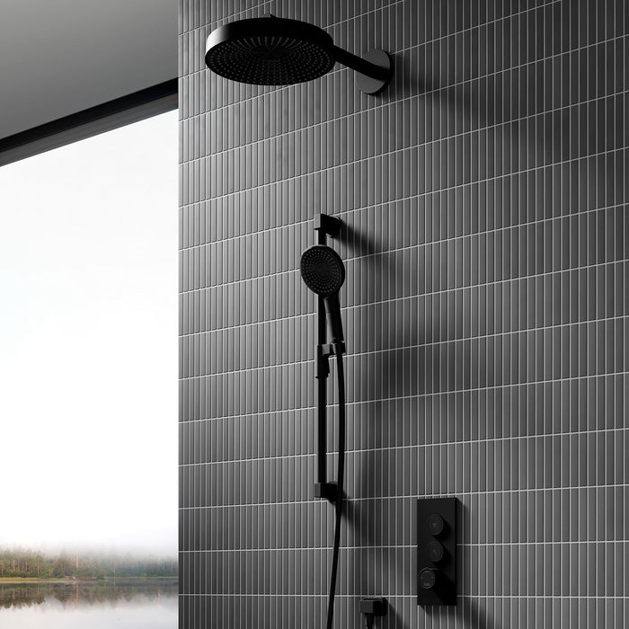 KALIA- Premia - TB2 Shower system with push-buttons valve - Wall arm (4 Colors available)