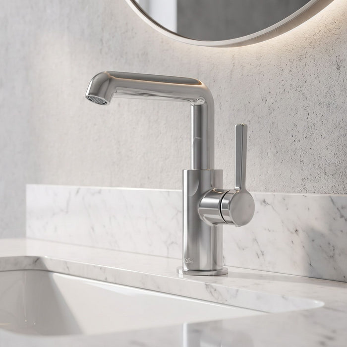 KALIA- ELVA Single hole lavatory faucet with side handle with push drain and overflow (4 finish available)