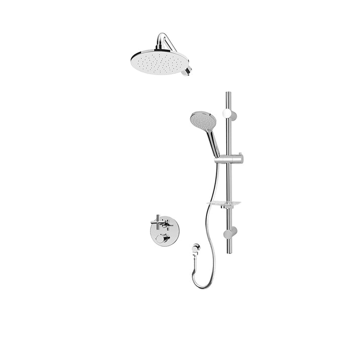 Rubi ,  Alex - 1/2 Inch Thermostatic Shower Kit With 8" Wall Mounted Round Shower Head , Hand Shower