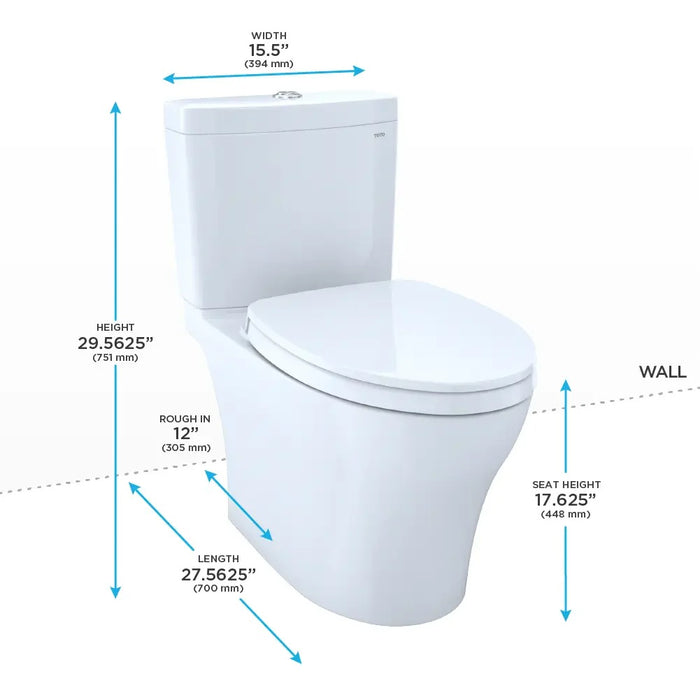 TOTO - Aquia IV, Tow piece Elongated Dual Flush Universal Height Skirted Toilet With Soft Close Seat ** PICK UP IN STORE ONLY ** - Construction Commodities Supply Inc.