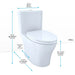 TOTO - Aquia IV, Tow piece Elongated Dual Flush Universal Height Skirted Toilet With Soft Close Seat ** PICK UP IN STORE ONLY ** - Construction Commodities Supply Inc.