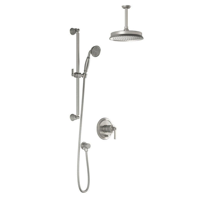 Kalia- RUSTIK-  8" shower systems with pressure balance valve - Brushed Nickel