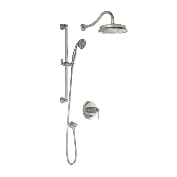 Kalia- RUSTIK-  8" shower systems with pressure balance valve - Brushed Nickel