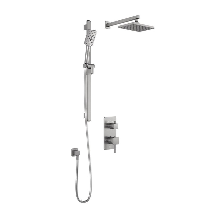 Kalia Square One Shower System 10" Shower Head with Wall Arm -BRUSHED NICKEL